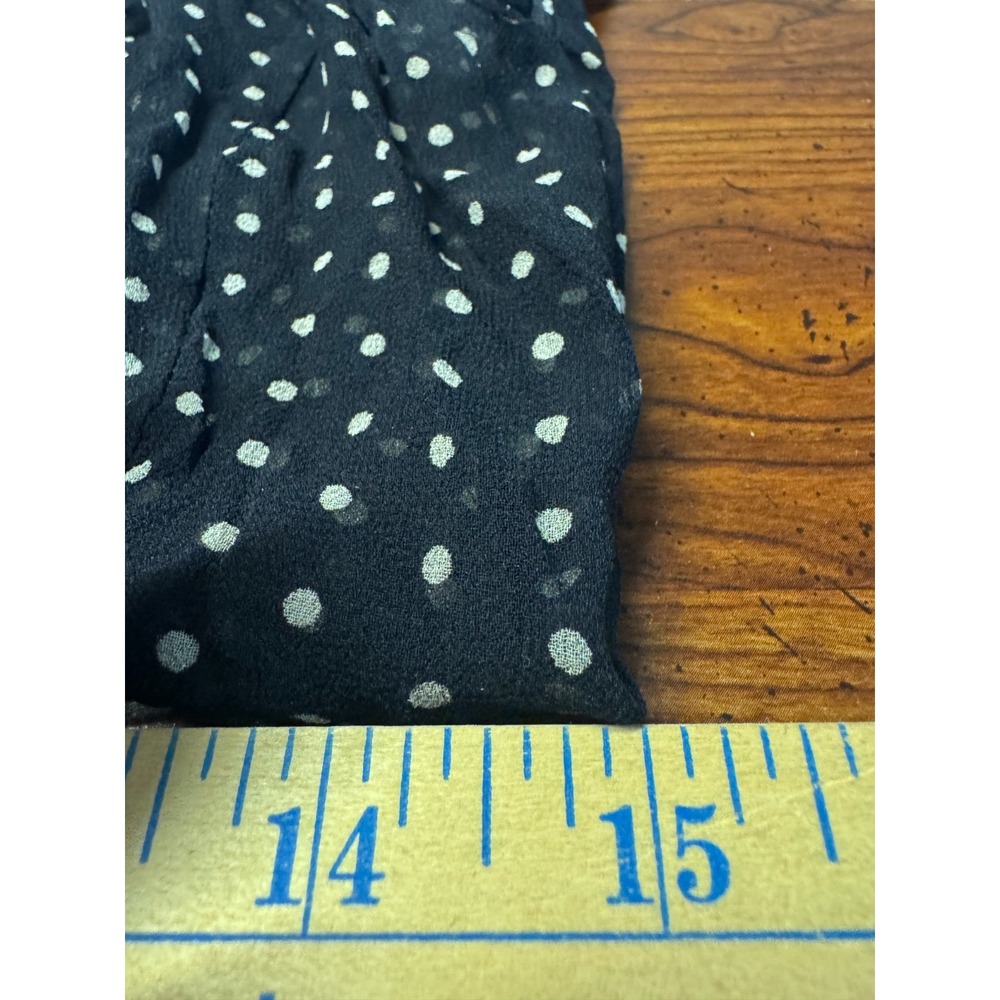 VTG Laundry Shelli Segal Silk Lace Polka Dot Sheer Top Small Coquette Rockabilly - Picture 14 of 16